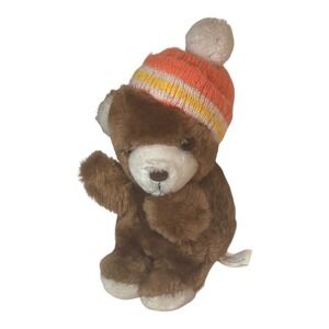 STUFFED ANIMAL PLUSH VINTAGE TARGET BEAR W/ORANGE CAP-DAYTON HUDSON-KOREA MADE